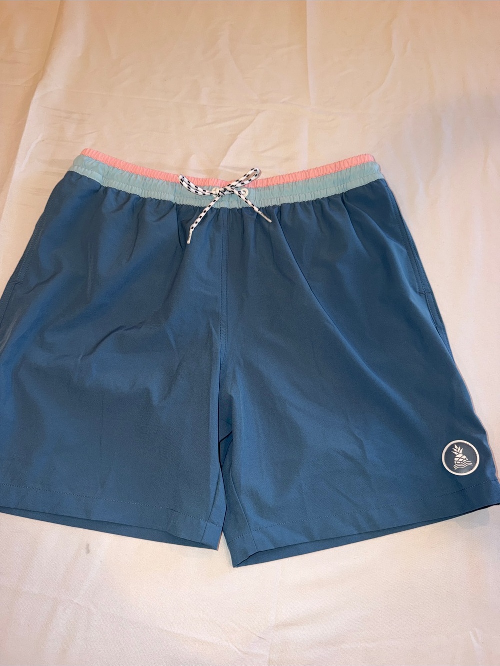 9B09201 EUC Chubbies BLUE Mesh Lined Swim Trunks Men's SZ Large